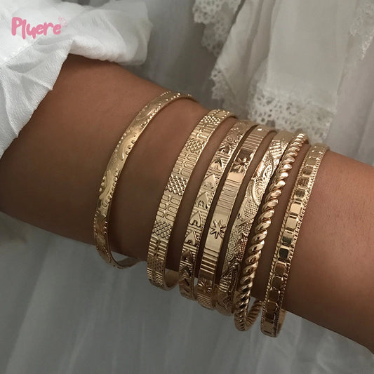 Vintage Gold Bangles 7pc Set