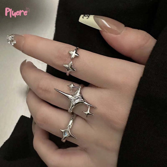 Y2K Cross Star Ring Set