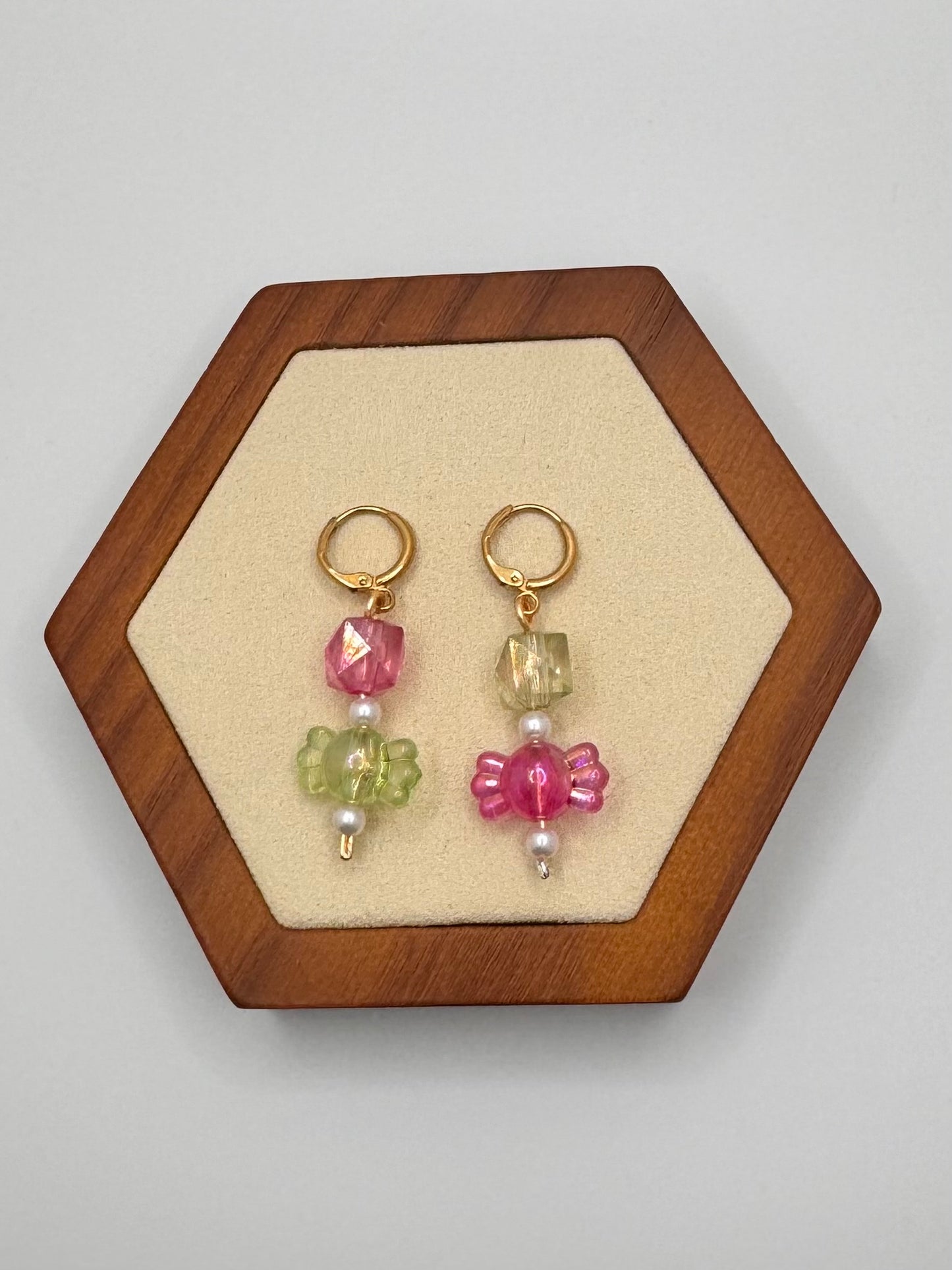 Y2K Pink/Green Dangle Earrings