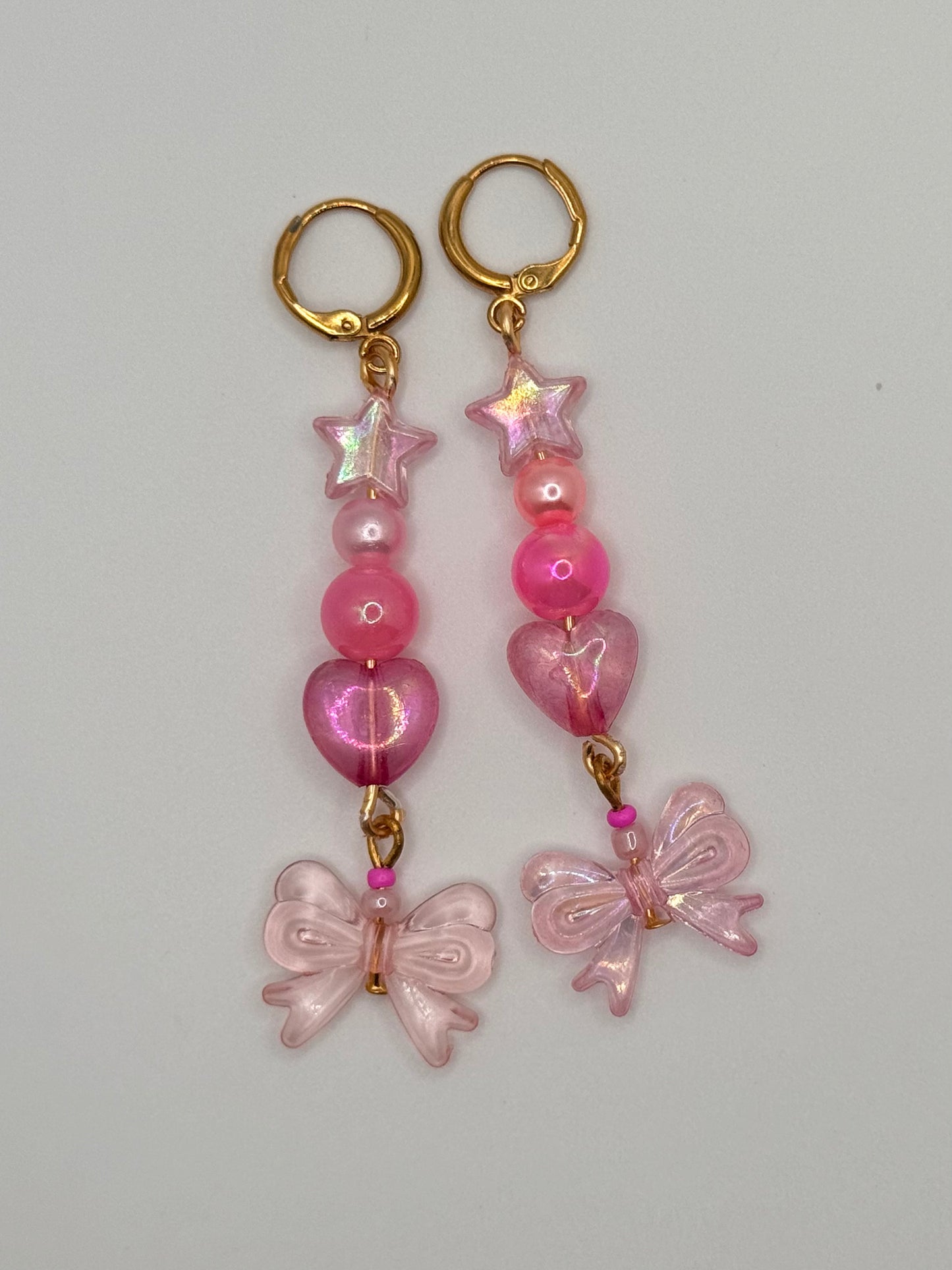 Pink Bow Earrings