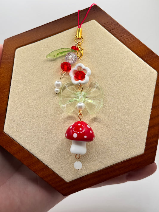 Cottagecore Mushroom Phone Charm