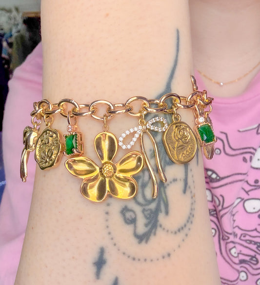 Cottagecore Gold Charm Bracelet