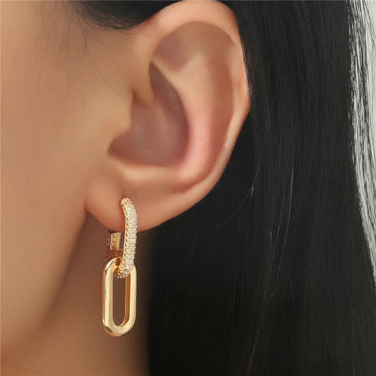 Retro Chain Design Drop Earrings